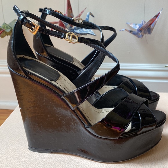 Authentic Christian Dior cork wedge sandals - Picture 2 of 5